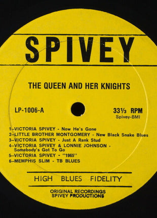 Victoria Spivey With Lonnie Johnson (2), Little Brother Montgomery, Memphis Slim, Sonny Greer : The Queen And Her Knights (LP, Album)