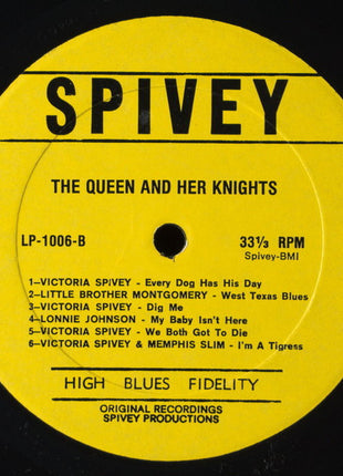 Victoria Spivey With Lonnie Johnson (2), Little Brother Montgomery, Memphis Slim, Sonny Greer : The Queen And Her Knights (LP, Album)