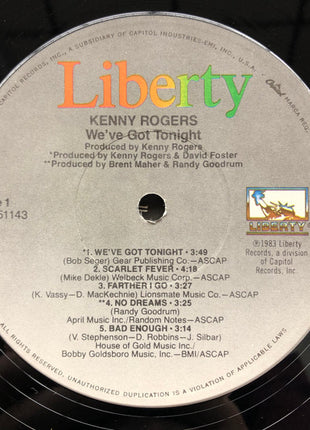 Kenny Rogers : We've Got Tonight (LP, Album, Win)