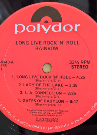 Rainbow : Long Live Rock 'N' Roll (LP, Album, Gat)