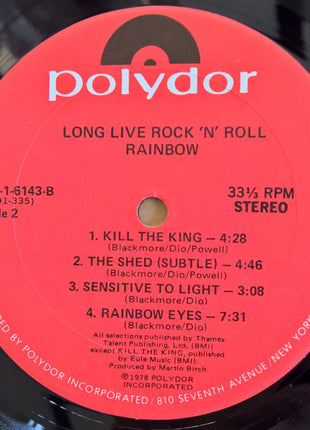 Rainbow : Long Live Rock 'N' Roll (LP, Album, Gat)