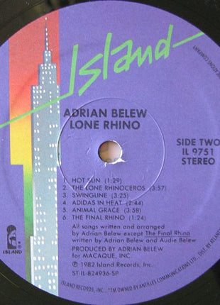 Adrian Belew : Lone Rhino (LP, Album, Spe)