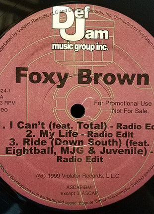 Foxy Brown : I Can't (12", Single, Promo)