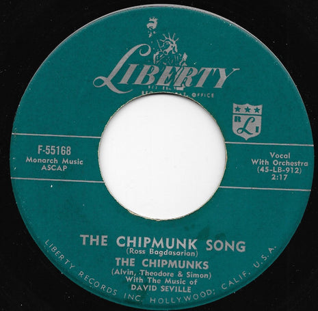 The Chipmunks / David Seville : The Chipmunk Song / Almost Good (7", Single, Los)