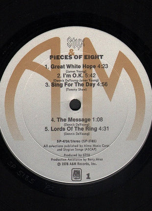 Styx : Pieces Of Eight (LP, Album, Pit)