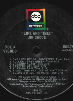 Jim Croce : Life And Times (LP, Album, RP, Pit)
