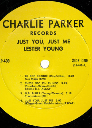 Lester Young : Just You, Just Me (LP, Album, Mono, RE)