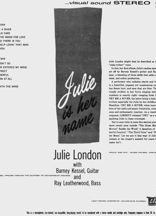 Julie London : Julie Is Her Name (LP, RE)