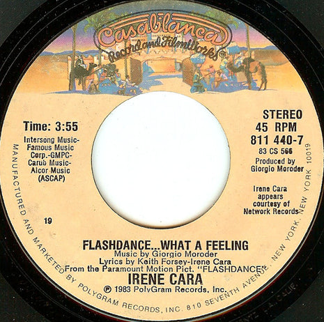 Irene Cara : Flashdance... What A Feeling (7", Single, Styrene, 19 )