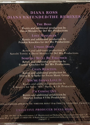 Diana Ross : Diana Extended (The Remixes) (CD, Comp, Club)