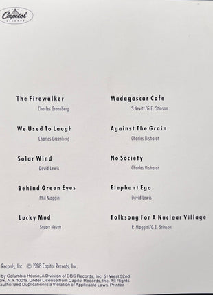 Shadowfax : Folksongs For A Nuclear Village (CD, Album, Club)