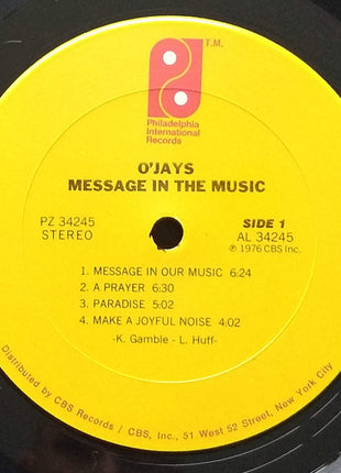 The O'Jays : Message In The Music (LP, Album, Pit)