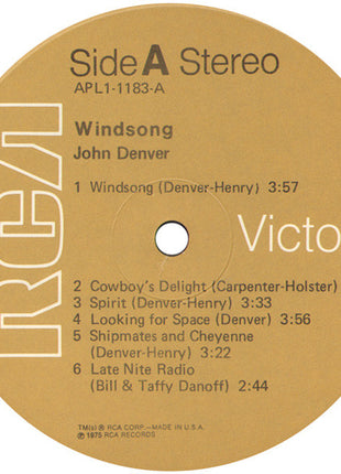 John Denver : Windsong (LP, Album, Ind)