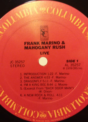 Frank Marino & Mahogany Rush : Live (LP, Album, San)