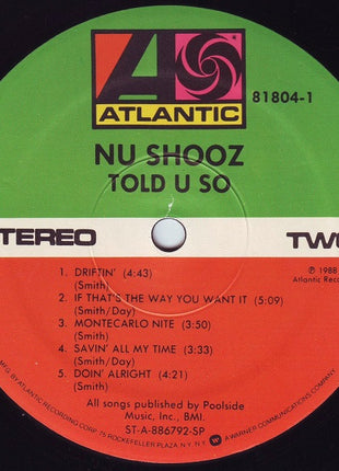 Nu Shooz : Told U So (LP, Album, SP )