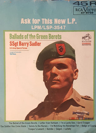 Barry Sadler : The Ballad Of The Green Berets / Letter From Vietnam (7", Single, Mono, Roc)