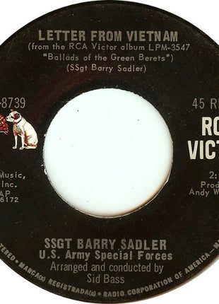 Barry Sadler : The Ballad Of The Green Berets / Letter From Vietnam (7", Single, Mono, Roc)