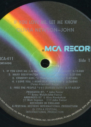 Olivia Newton-John : If You Love Me Let Me Know (LP, Album, Pin)