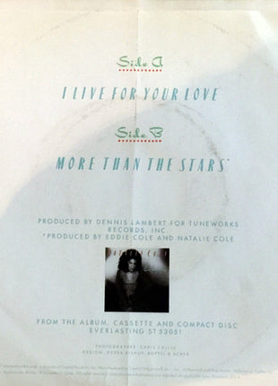 Natalie Cole : I Live For Your Love (7", Single)