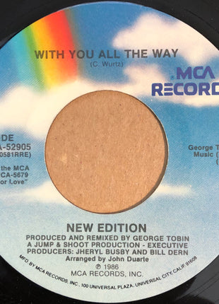 New Edition : Earth Angel / With You All The Way (7", Single, Pin)