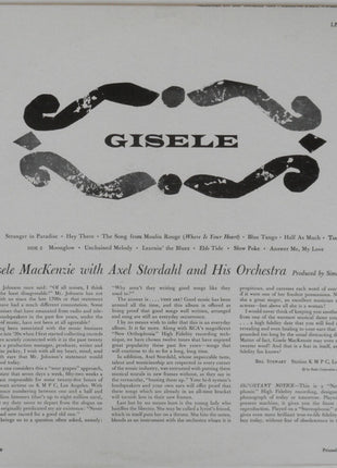 Gisele MacKenzie With Axel Stordahl Orchestra : Gisele (LP, Album, Mono)