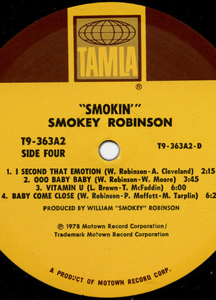 Smokey Robinson : Smokin' (2xLP, Album, Gat)