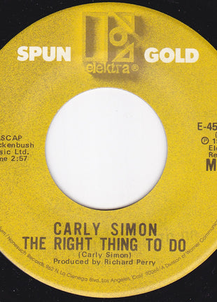 Carly Simon : You're So Vain (7", Mono, RE)