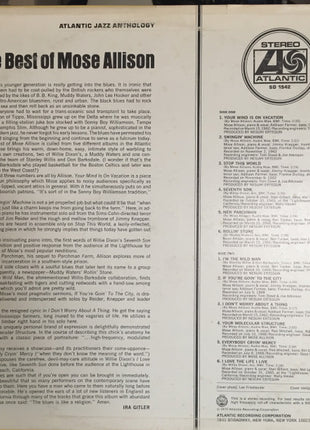 Mose Allison : The Best Of Mose Allison (LP, Comp, RE, Pre)