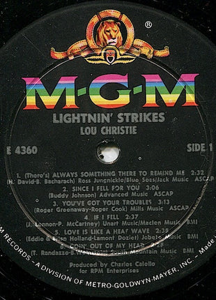 Lou Christie : Lightnin' Strikes (LP, Album, Mono, Wad)