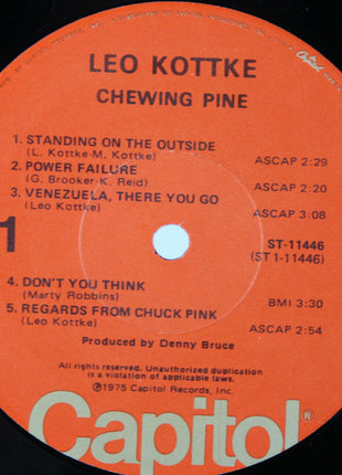 Leo Kottke : Chewing Pine (LP, Album, Jac)