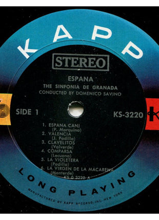 The Sinfonia De Granada : The Romance And Fire Of Spain (LP)