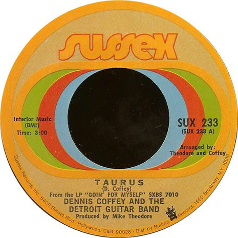 Dennis Coffey And The Detroit Guitar Band : Taurus / Can You Feel It (7", Styrene, Pit)