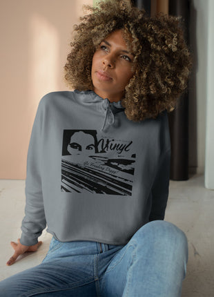 Go Freaking Diggg! Crop Hoodie | DJ Music Graphic, Retro Turntable