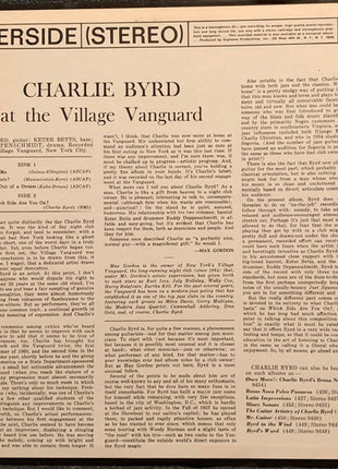 Charlie Byrd : at the Village Vanguard  (LP, RE)