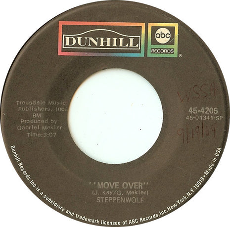 Steppenwolf : Move Over / Power Play (7", Single, Spe)