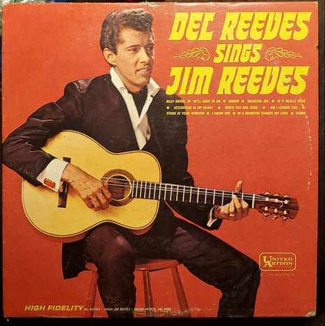 Del Reeves : Del Reeves Sings Jim Reeves (LP, Album, Mono)