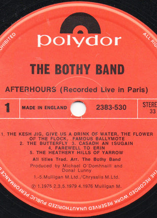 The Bothy Band : Afterhours (Recorded Live In Paris) (LP, Album)