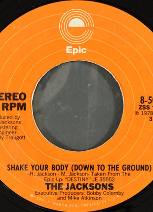 The Jacksons : Shake Your Body (Down To The Ground) (7", Single, Styrene, Pit)
