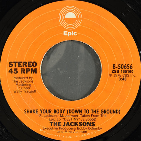 The Jacksons : Shake Your Body (Down To The Ground) (7", Single, Styrene, Pit)