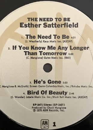 Esther Satterfield : The Need To Be (LP, Album)