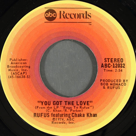 Rufus Featuring Chaka Khan* : You Got The Love (7", Styrene, Pit)