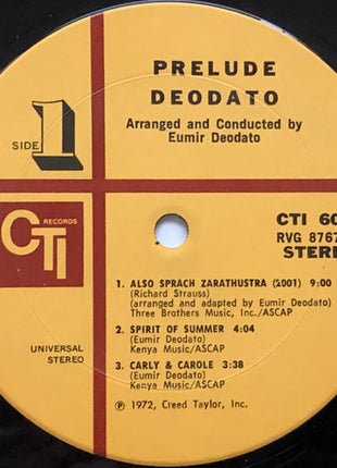 Eumir Deodato : Prelude (LP, Album, Pit)