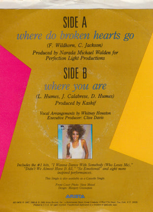 Whitney Houston : Where Do Broken Hearts Go (7", Single, Spe)