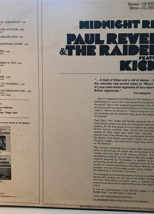 Paul Revere & The Raiders : Midnight Ride (LP, Album, Mono, Pit)
