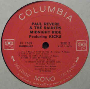 Paul Revere & The Raiders : Midnight Ride (LP, Album, Mono, Pit)
