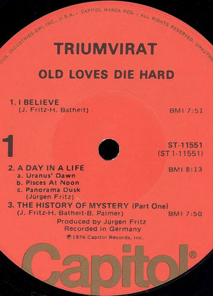Triumvirat : Old Loves Die Hard (LP, Album, Win)