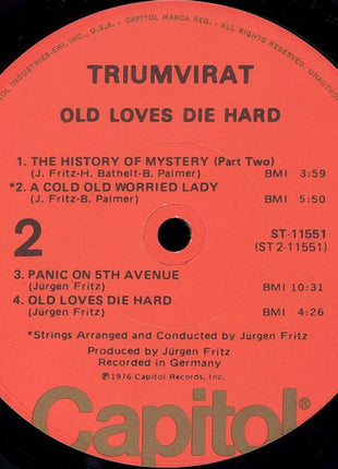 Triumvirat : Old Loves Die Hard (LP, Album, Win)