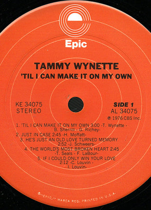 Tammy Wynette : 'Til I Can Make It On My Own (LP, Album, Ter)