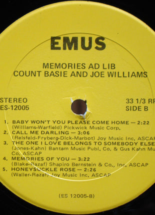 Joe Williams / Count Basie : Memories Ad-Lib (LP, Album)