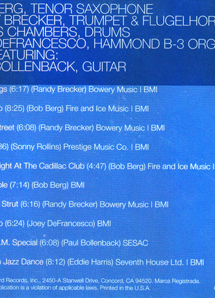 Bob Berg, Randy Brecker, Dennis Chambers, Joey DeFrancesco : The JazzTimes Superband (CD, Album)
